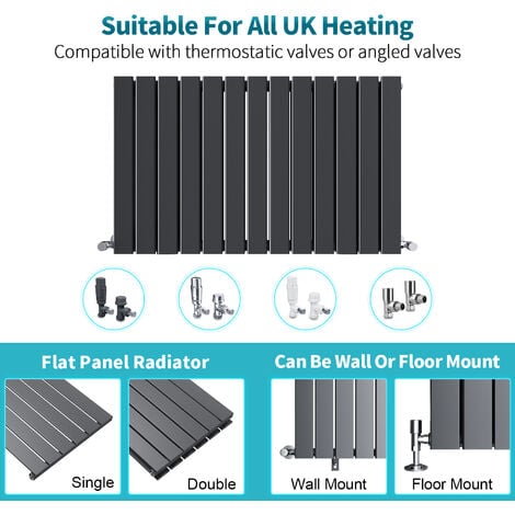 ELEGANT Radiator Designer Radiator, 600 x 1360 mm, Single Flat Panel