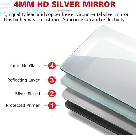 ELEGANT Energy Efficient LED Bathroom Mirror 600 x 500 mm Touch Sensor Horizontal Vertical Aluminium Frame