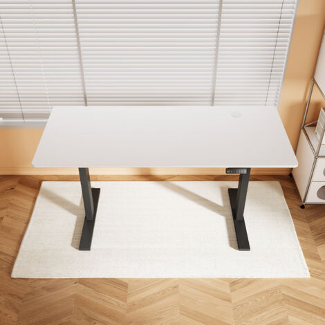 ELEGANT Standing Desk 1600x600mm, Electric Ergonomic Office Desk, 80KG Weight Capacity, White (1/5)