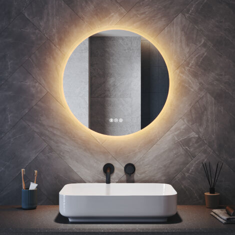 ELEGANT Bathroom LED Mirror with Bluetooth Anti-Fog and 3 Lighting Modes, Round 600x600mm
