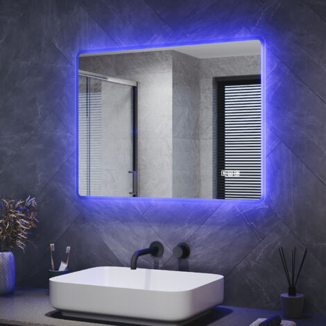 ELEGANT Bathroom LED Mirror with Shaver Socket Bluetooth Anti-Fog and 3 ...