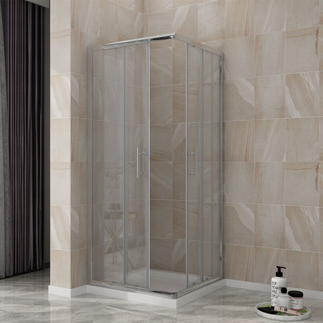 ELEGANT Shower Enclosure Corner Entry Square Sliding Shower Enclosure ...