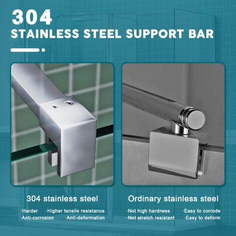 ELEGANT 1200 x 800 mm Walk in Wetroom Shower Enclosure Panel with Tray and 300mm Flipper Panel