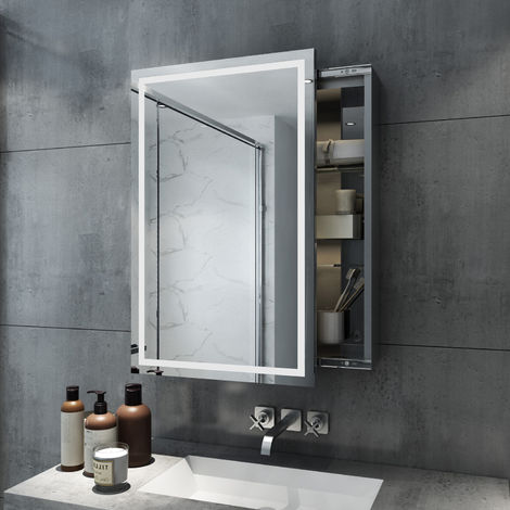 Elegant Bathroom Led Mirror Cabinet, Led Bathroom Mirrors With Storage