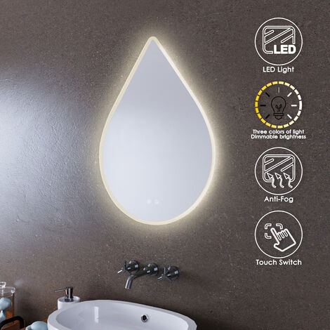 ELEGANT LED Illuminated Bathroom Mirror with Light 600 x 800mm Sensor + Demister