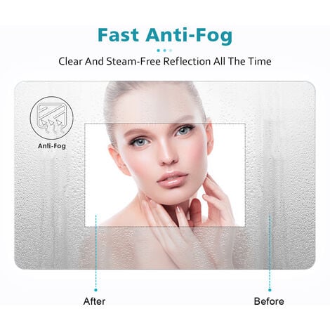 ELEGANT LED Illuminated Bathroom Mirror with Light 1000 x 600 mm Infrared Sensor + Demister + Shaver Socket + Magnifying + Clock Display