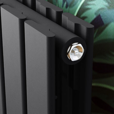 ELEGANT Vertical Flat Column Designer Radiator Wall/Floor Mounted Central Heating Rad 1800x300mm Anthracite Flat Double Panel Radiator