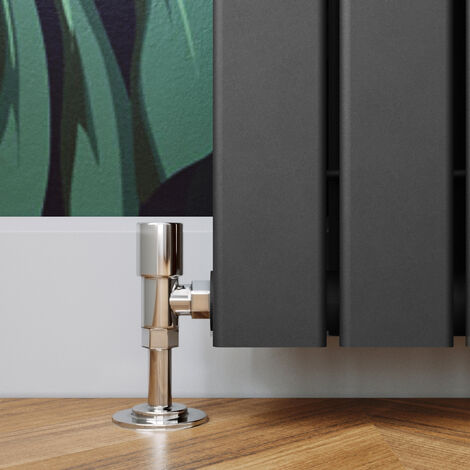 ELEGANT Vertical Flat Column Designer Radiator Wall/Floor Mounted Central Heating Rad 1800x300mm Anthracite Flat Double Panel Radiator