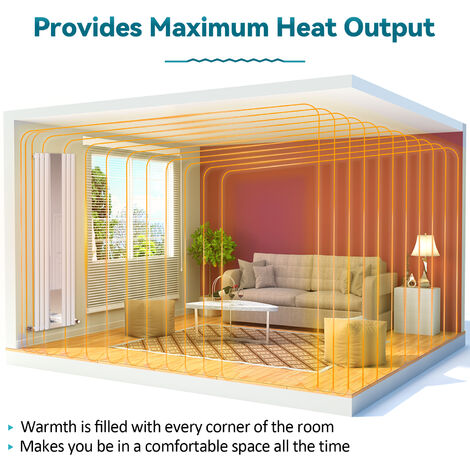 ELEGANT Designer Radiator Vertical Column Oval Panel Radiator 1800 x 499 mm White Single Heater with Mirror