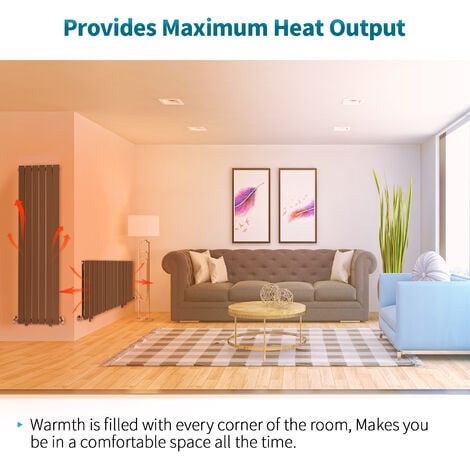 ELEGANT Horizontal Designer Radiator Flat Panel 600 x 600 mm Anthracite Single Heater