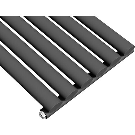 ELEGANT 1600 x 360 mm Modern Radiator Anthracite Vertical Column Oval Panel Single Heater for Contemporary Interiors