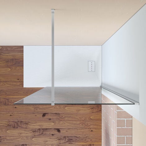 ELEGANT Frameless 800mm Walk in Shower Enclosure 6mm Tempered Glass Shower Door Screen Wet Room