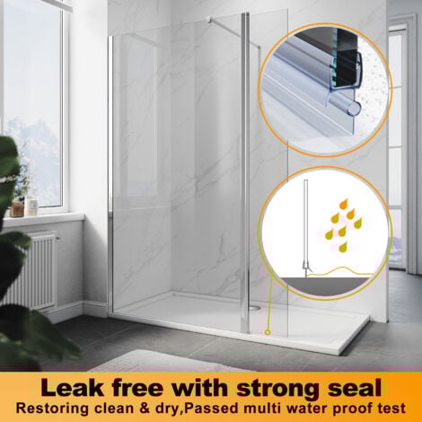 ELEGANT Frameless 300mm Flipper Panel Walk in Shower Screen Water Proof Bathroom Enclosure Wet Room