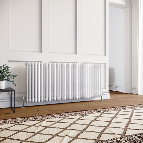 ELEGANT 600 x 1400mm White Traditional Radiator Horizontal Cast Iron Style Triple Column Rad