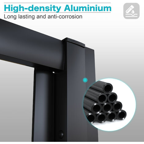 ELEGANT 860mm Black Frame Bifold Shower Door Enclosure Folding Bathroom Glass Wet room
