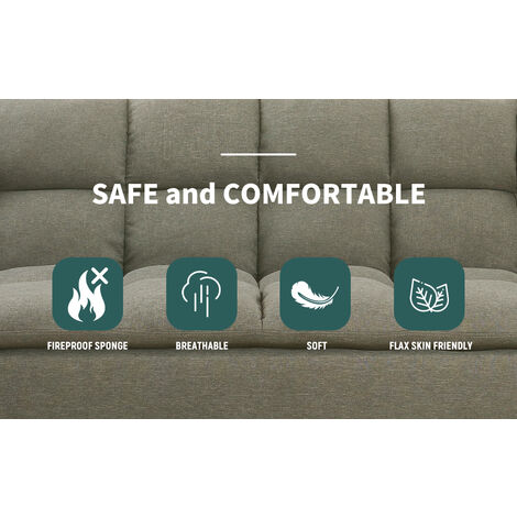 ELEGANT Armless Sofa Bed Settee Recliner Couch Fabric Sofa 3 Seater Cover Click Clack Sofa Bed with Chrome Legs, Grey 1780 x 920 x 960 mm