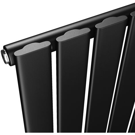 ELEGANT 1800 x 408mm Black Vertical Radiator Designer Single Panel Flat Panel Rads