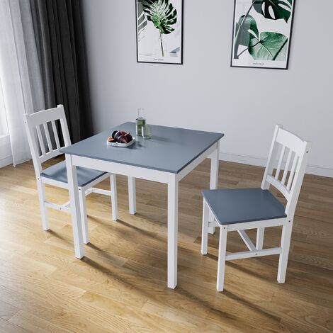 ELEGANT Solid Wooden Dining Table and 2 Chairs Set Modern Designer ...