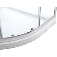 ELEGANT 900 x 800 mm offset Quadrant Shower Enclosure 6mm Tempered Sliding Glass Cubicle Door
