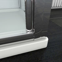 ELEGANT sunny showers 800 x 1000 mm Bifold Shower Enclosure Glass Screen Door Cubicle with Side Panel