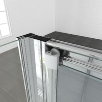 ELEGANT 1000 x 760 mm Bifold Shower Enclosure Glass Bathroom Screen Door Cubicle Panel
