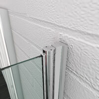 ELEGANT 700 x 1200 mm Bifold Shower Enclosure Glass Shower Door Reversible Folding Cubicle Door with Shower Tray