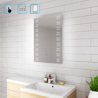 ELEGANT 500 x 700mm Modern Heated LED Illuminated Vertical Rectangle Bathroom Mirror Lights Touch Control Switch with Demister Pad