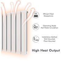 ELEGANT White Radiator Vertical Double Flat Panel High Thermal Conductivity Radiators 1800x452mm Suitable for Many Kinds of Valves