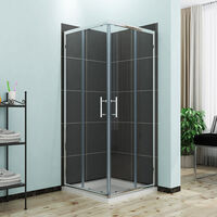 ELEGANT Reversible Corner Entry Shower Enclosure Square Sliding Doors 800 x 800 mm Universal Design Shower Cubicle