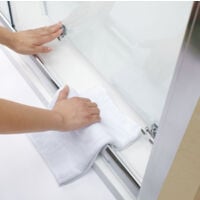 ELEGANT Sliding Shower Enclosure 1200 x 800 mm 6mm Safety Glass Reversible Bathroom Cubicle Screen Door with Side Panel
