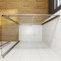 ELEGANT 1100mm Sliding Shower Door Modern Bathroom 8mm Easy Clean Glass Shower Enclosure Cubicle Door with 900mm Side Panel