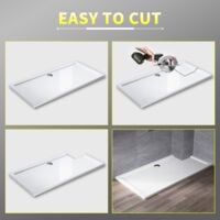 ELEGANT Rectangular 1600 x 800 x 40 mm Shower Tray for Shower Enclosure Cubicle + Waste Trap