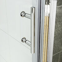ELEGANT Sliding Shower Enclosure 6mm Safety Glass Reversible Bathroom Cubicle Screen Door with Side Panel 1200 x 900 mm
