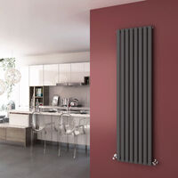 ELEGANT Vertical Designer Radiator Anthracite Flat Panel Modern Central Heating. 1800x472mm Single