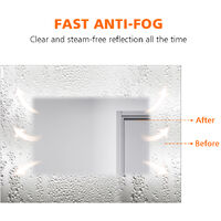 ELEGANT Fast Anti-Fog Bathroom Mirror 800x500mm Wall Mounted Mirror Illuminated LED Mirror with Touch Sensor