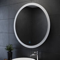 ELEGANT Illuminated LED Bathroom Mirror 800 x 800 mm Modern Round Mirror Touch Sensor + Demister