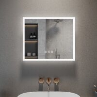 ELEGANT Anti-foggy Wall Mounted 600 x 500mm Mirror.Frontlit LED Illuminated Bathroom Mirror with Bluetooth Audio