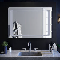 ELEGANT 1000 x 700 mm Illuminated LED Bathroom Mirror Light Infrared Sensor + Demister