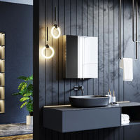 ELEGANT Bathroom Cabinet Double Mirror Wall Mounted Stainless Steel Storage Cupboard 2 Door with 3 Shelves 670 x 600 mm