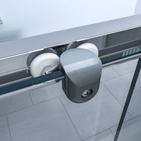 ELEGANT Bathroom Door 1200x700mm Sliding Shower Enclosure Cubicle 6mm Glass Screen Baths Reversible Shower Door with Side Panel