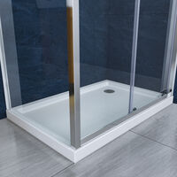 ELEGANT Framed Sliding Door 6mm Toughened Glass Reversible Shower Door 1000mm Shower Enclosure
