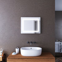 ELEGANT Bathroom Mirror with Light and Shaver Socket 600 x 500 mm Anti Fog Mirror Bathroom Led Mirror