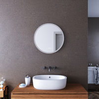 ELEGANT LED Illuminated Bathroom Mirror with Light 600 x 600mm Clock Display Mirror