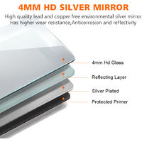 ELEGANT Vertical Horizontal Mirror LED Illuminated Bathroom Mirror 600x500mm Mirror with Sensor