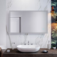 ELEGANT Vertical Horizontal Mirror Illuminated Bathroom Mirror 1000x600mm Mirror with Demister