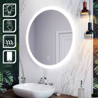 ELEGANT Ambient Light Mirror Round Bathroom Mirror 800x800mm Acrylic Mirror