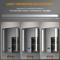 ELEGANT Bluetooth Audio Mirror Fast Anti-Fog Bathroom Mirror with LED 600x800mm Shaver Socket. Clock Function
