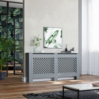 ELEGANT Grey Radiator Covers Cross Slatted Paint Cabinet EXTRA LARGE for Office. Hallway. Living Room. Bedroom