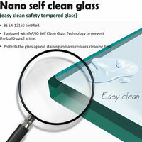 ELEGANT Frameless Wet Room Shower Screen Panel 8mm Easy Clean Glass Walk in Shower Enclosure 800mm Grey + Black Frame