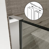 Elegant Walk in Shower Door Wet Room Screen Glass Tempered Safety Glass 700 x 1850mm Clear Glass 6mm Glass